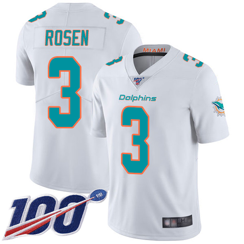 Nike Miami Dolphins #3 Josh Rosen White Youth Stitched NFL 100th Season Vapor Limited Jersey->youth nfl jersey->Youth Jersey